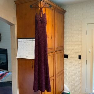 Sequin hearts red maxi dress